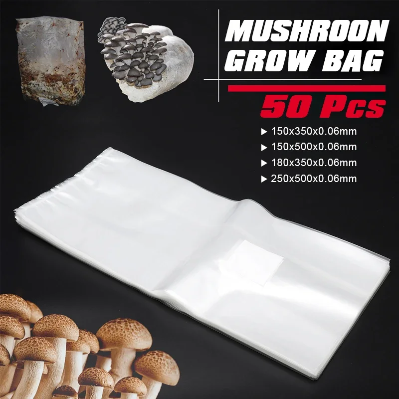 50Pcs PVC Mushroom Grow Bag Sp - Grow Bag ulasan dan harga