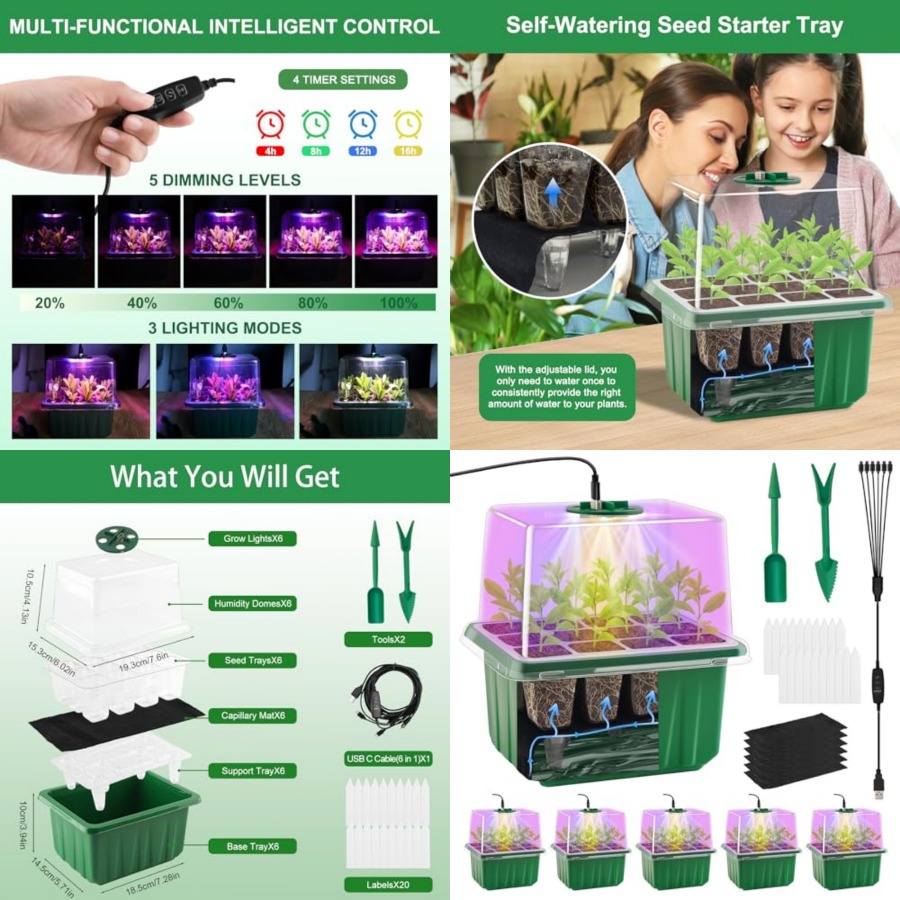 Seed Starter Tray with Light,  - Seed Starter Tray ulasan dan harga