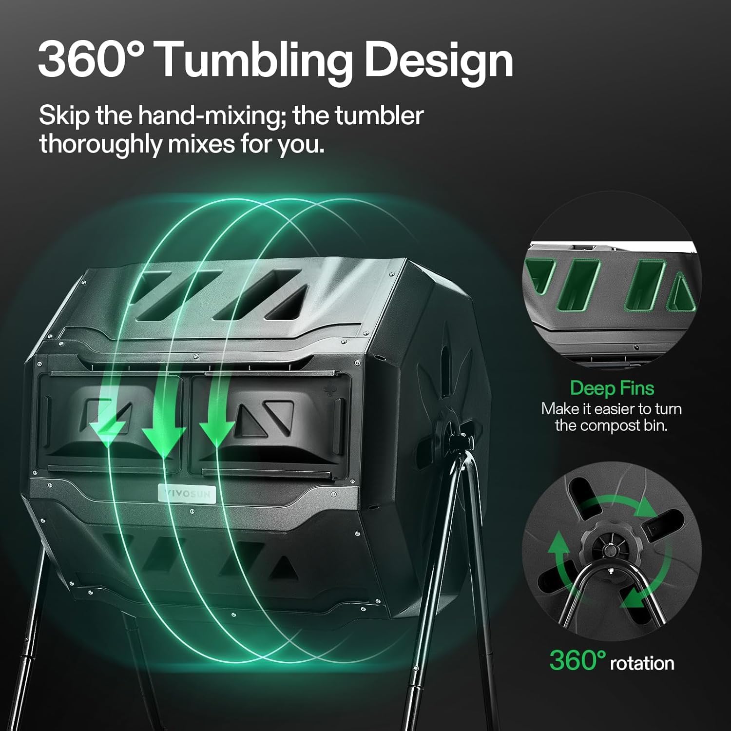 VIVOSUN Outdoor Tumbling Compo - Compost Bin ulasan dan harga