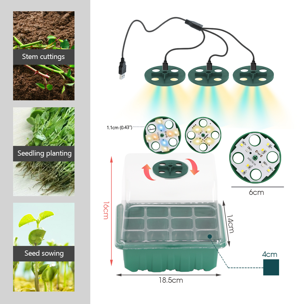LED Nursery Pots with Grow Lig - Seed Starter Tray ulasan dan harga