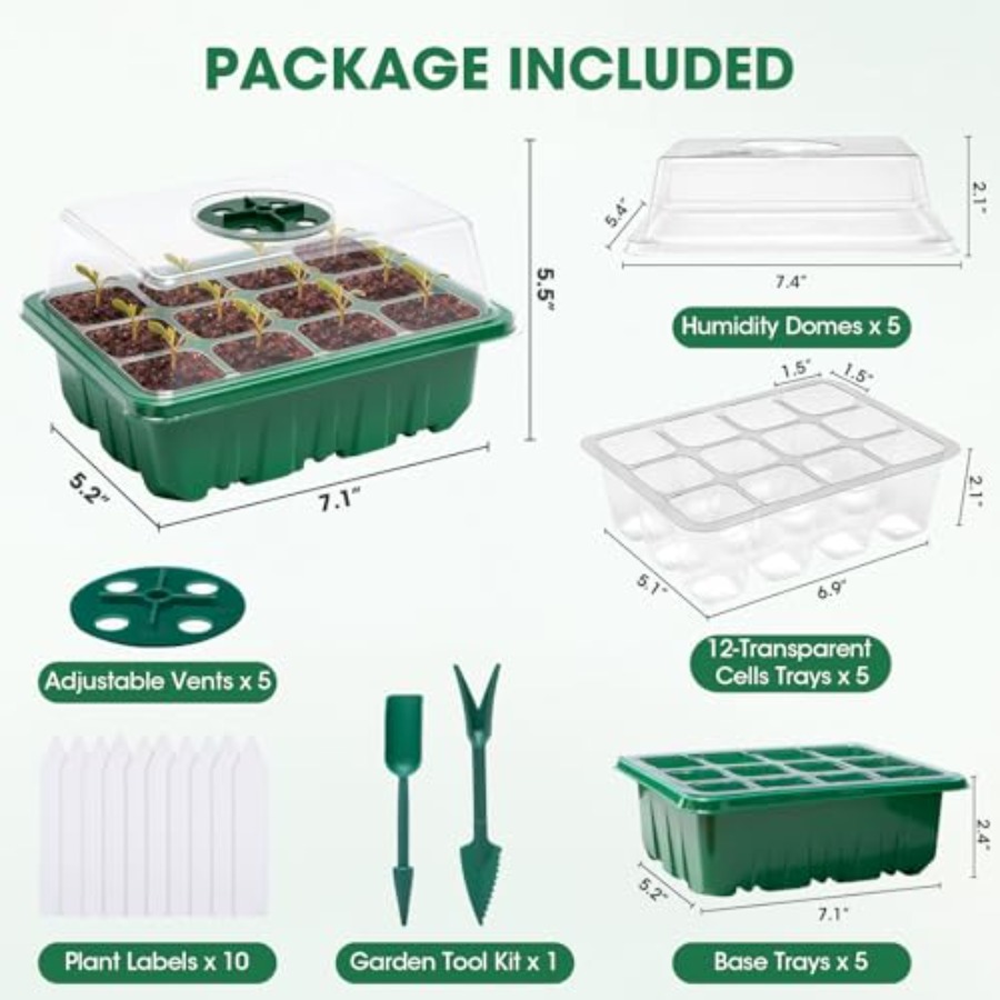 5 Packs Seed Starter Tray with - Seed Starter Tray ulasan dan harga